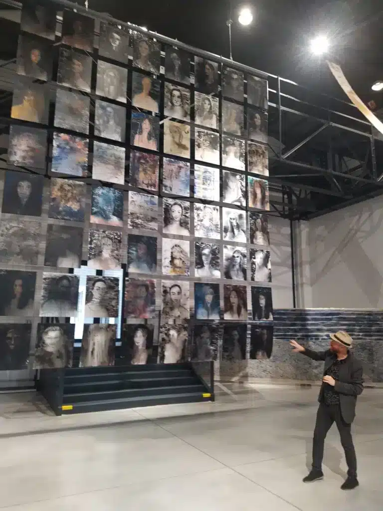 Czech artist Patrik Hábl presenting his large-scale portrait installation at EPO1 Gallery in Trutnov.