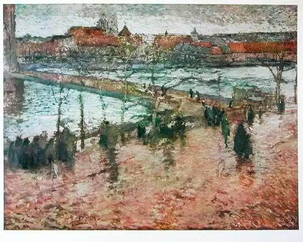 Painting “Eliška’s Bridge” by Czech painter Antonín Slavíček, exhibited at the Flowing Through Czech Culture – The Vltava Exhibition in Prague, featured on SOLARIS Language School blog about Czech culture and learning Czech online.